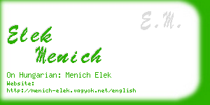 elek menich business card